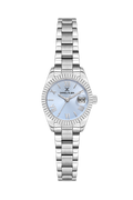 Daniel Klein Blue IP Silver Date Wrist Watch for Women DK.1.14276-3