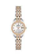 Daniel Klein Silver Pink Rosegold Date Wrist Watch for Women DK.1.14276-8