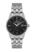 Daniel Klein Black IP Silver Date Wrist Watch for Men DK.1.14286-2