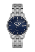 Daniel Klein Dark Blue IP Silver Date Wrist Watch for Men DK.1.14286-3