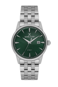 Daniel Klein Dark Green IP Silver Date Wrist Watch for Men DK.1.14286-4