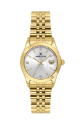 Daniel Klein Silver IP Gold Date Wrist Watch for Women DK.6.14183-2