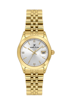 Daniel Klein Silver IP Gold Date Wrist Watch for Women DK.6.14183-2