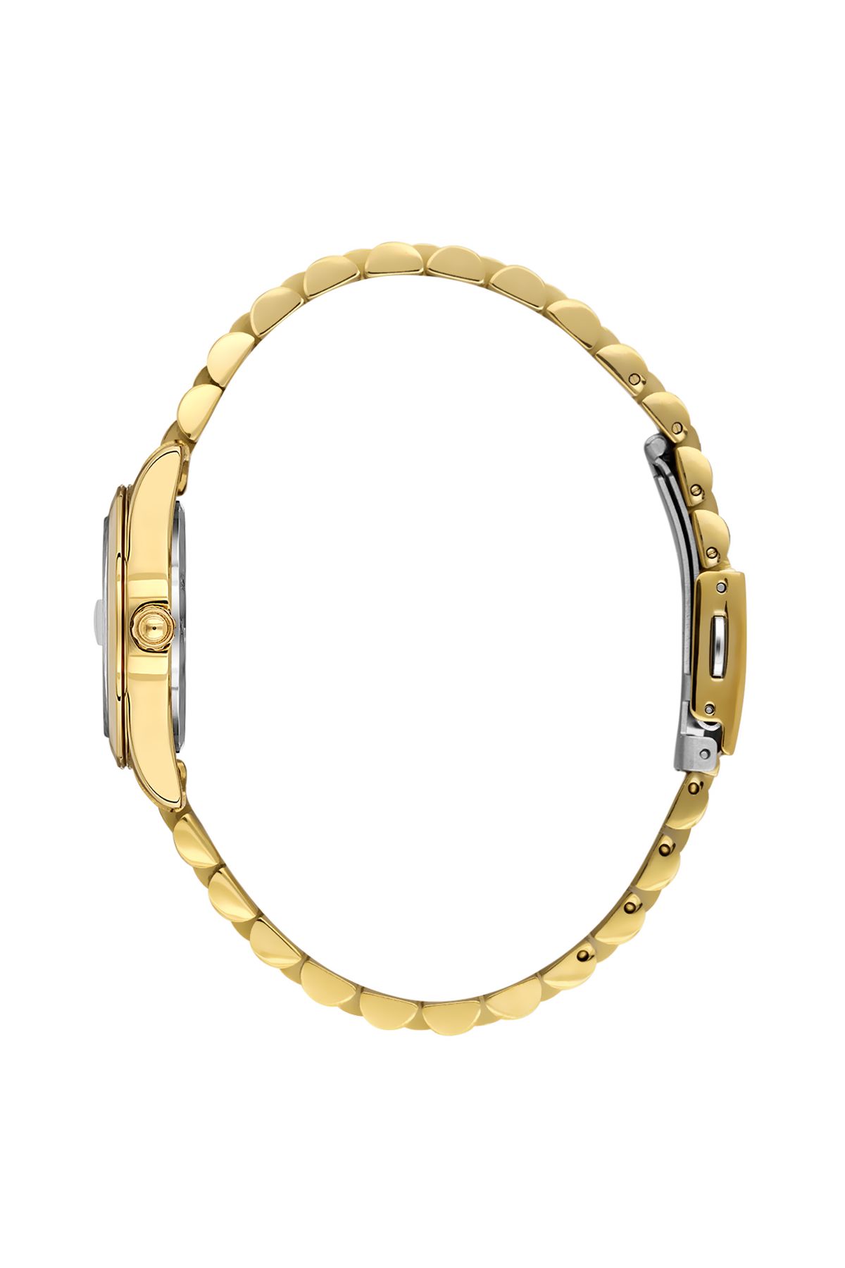 Daniel Klein Silver IP Gold Date Wrist Watch for Women DK.6.14183-2