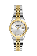 Daniel Klein Silver IP Silver/Gold Date Wrist Watch for Women DK.6.14183-3