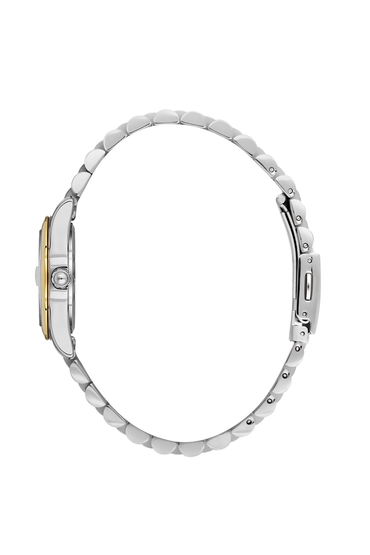 Daniel Klein Silver IP Silver/Gold Date Wrist Watch for Women DK.6.14183-3