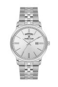 Daniel Klein Silver IP Silver Day Date Watch for Men DK.6.14203-1
