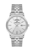Daniel Klein Silver IP Silver Day Date Watch for Men DK.6.14203-1