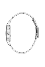 Daniel Klein Gun Black IP Silver Day Date Watch for Men DK.6.14203-2