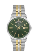 Daniel Klein Dark Green IP Silver/Gold Day Date Watch for Men DK.6.14203-4