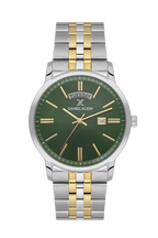 Daniel Klein Dark Green IP Silver/Gold Day Date Watch for Men DK.6.14203-4