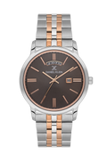 Daniel Klein Warm Gray IP Silver/Gold Day Date Watch for Men DK.6.14203-5