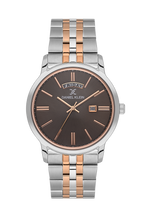 Daniel Klein Warm Gray IP Silver/Gold Day Date Watch for Men DK.6.14203-5