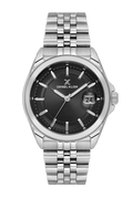 Daniel Klein Black IP Silver Date Wrist Watch for Men DK.6.14205-2