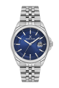 Daniel Klein Dark Blue IP Silver Date Wrist Watch for Men DK.6.14205-3