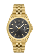 Daniel Klein Black IP Gold Date Wrist Watch for Men DK.6.14205-4