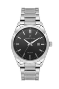 Daniel Klein Gun Black IP Silver Date Wrist Watch for Men DK.6.14273-2