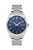 Daniel Klein Blue IP Silver Date Wrist Watch for Men DK.6.14273-3