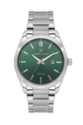 Daniel Klein Dark Green IP Silver Date Wrist Watch for Men DK.6.14273-4
