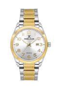 Daniel Klein Silver IP Silver/Gold Date Wrist Watch for Men DK.6.14273-7