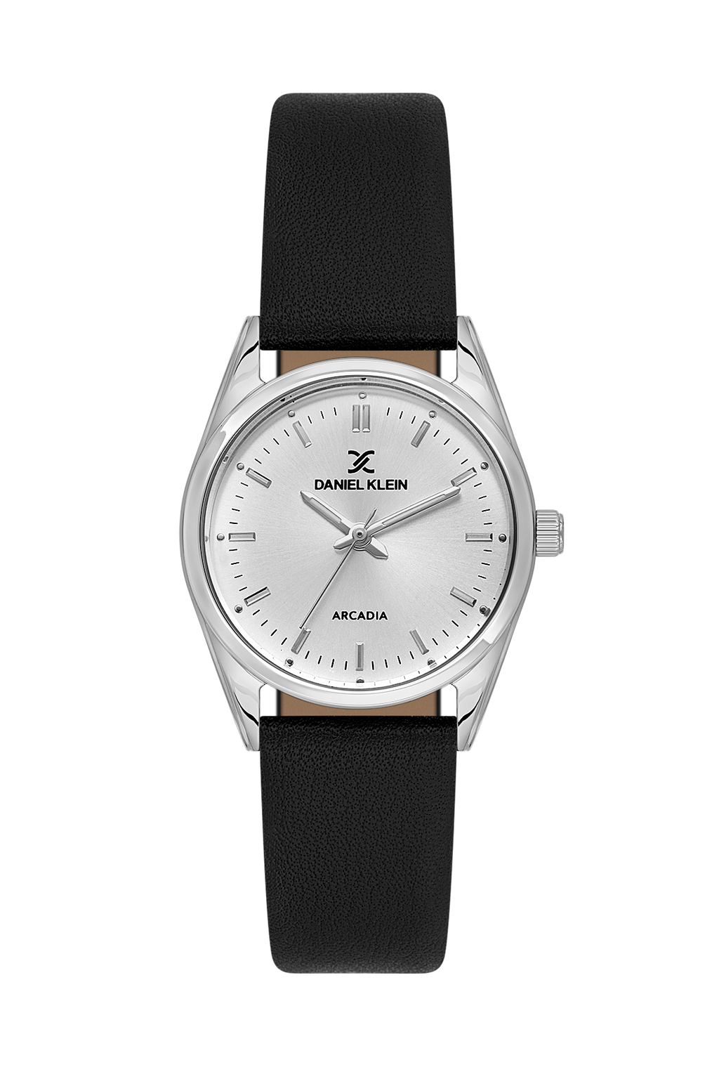 Daniel Klein Silver IP Silver Leather Wrist Watch for Women DK.6.14274-1