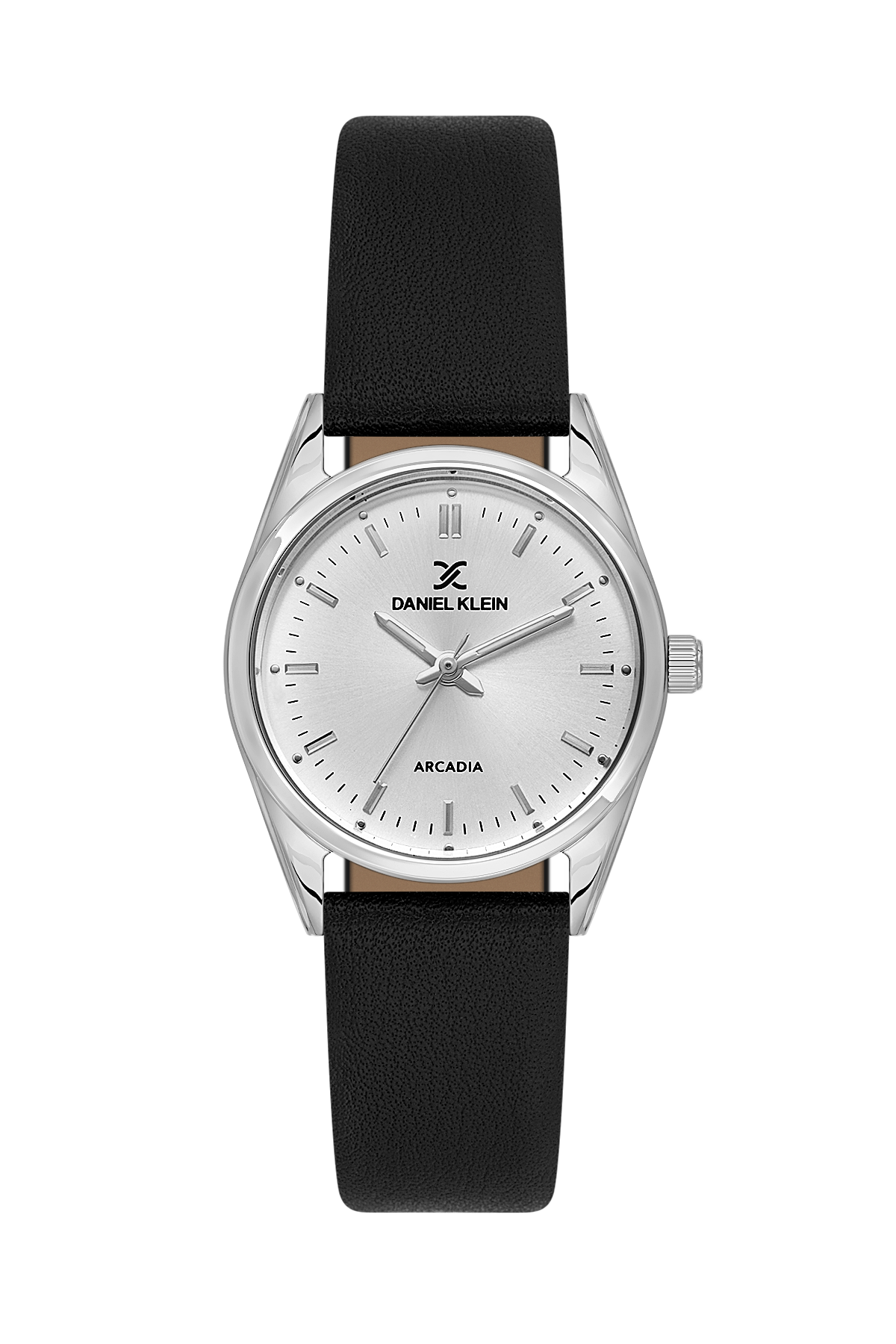 Daniel Klein Silver IP Silver Leather Wrist Watch for Women DK.6.14274-1