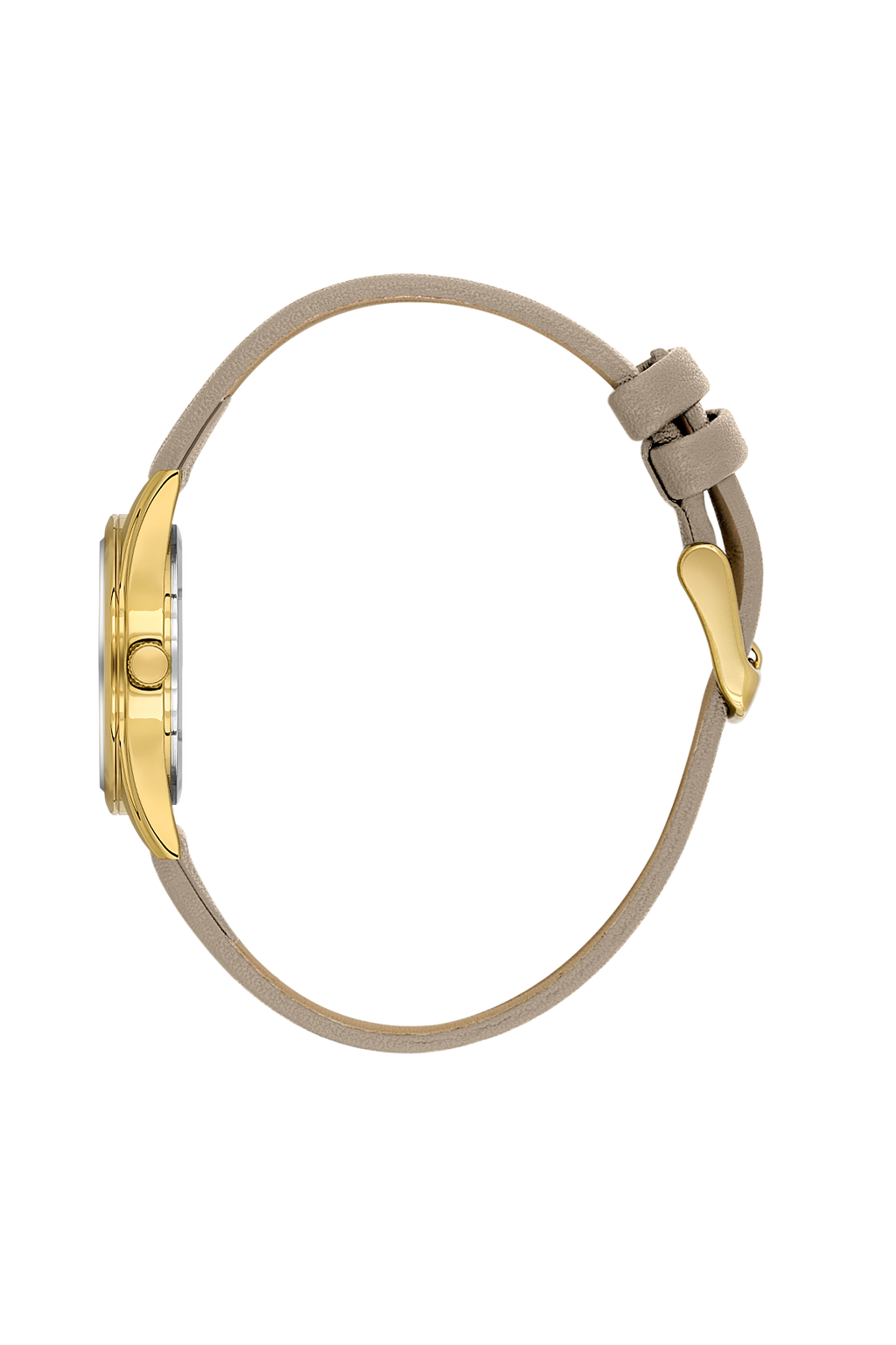Daniel Klein Silver IP Gold Leather Wrist Watch for Women DK.6.14274-2