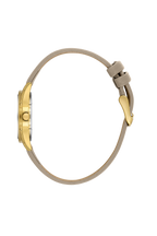 Daniel Klein Silver IP Gold Leather Wrist Watch for Women DK.6.14274-2