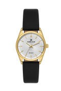 Daniel Klein Silver IP Gold Leather Wrist Watch for Women DK.6.14274-4