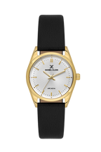 Daniel Klein Silver IP Gold Leather Wrist Watch for Women DK.6.14274-4