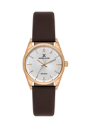 Daniel Klein Silver IP Rosegold Leather Wrist Watch for Women DK.6.14274-5