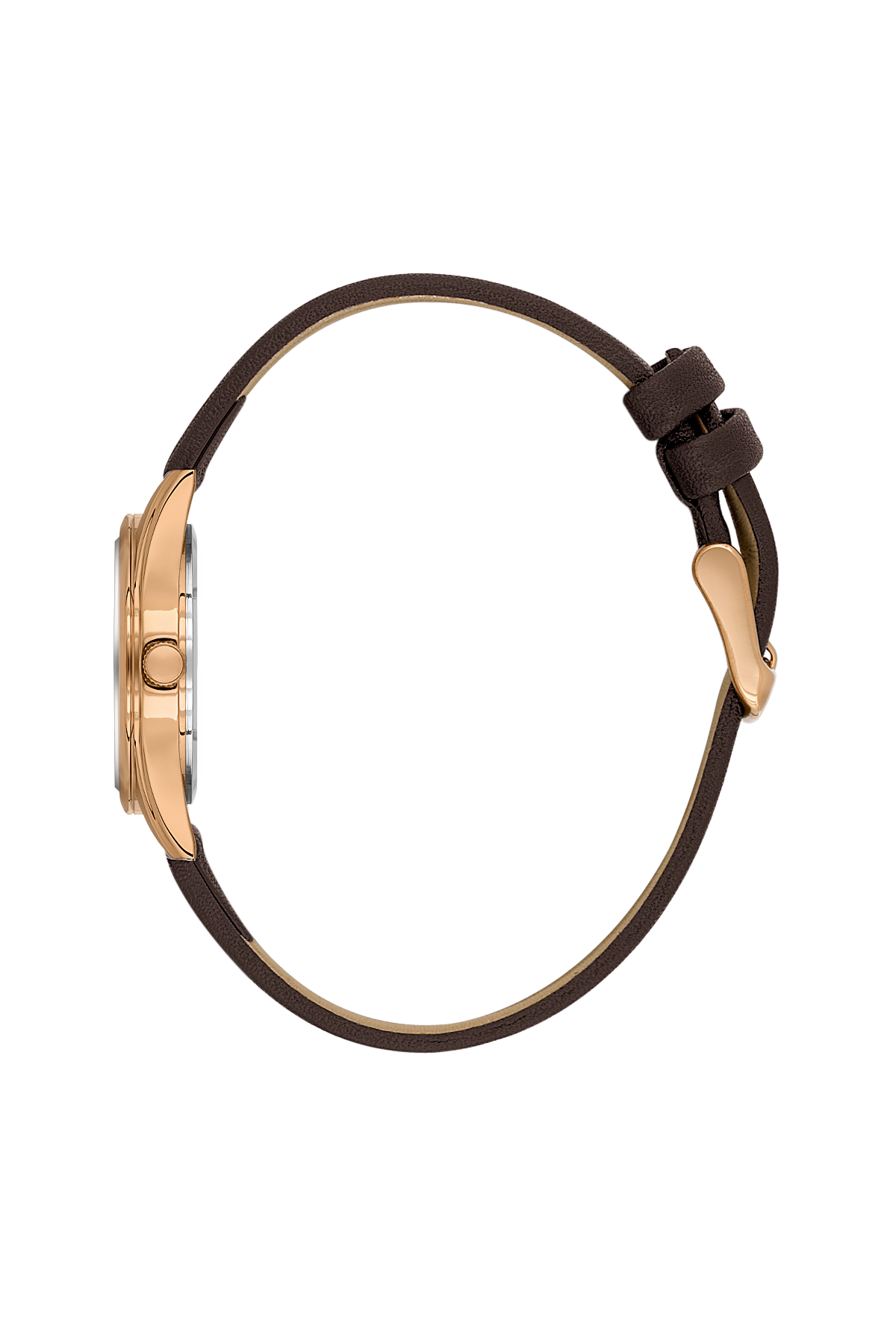 Daniel Klein Silver IP Rosegold Leather Wrist Watch for Women DK.6.14274-5