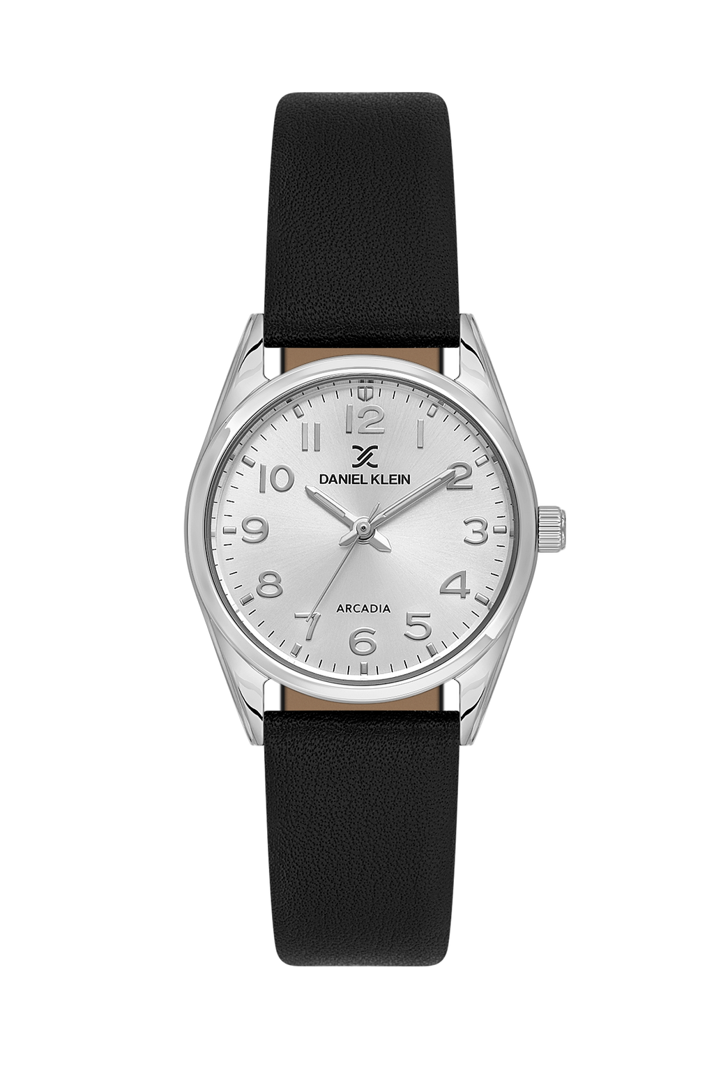 Daniel Klein Silver IP Silver Leather Wrist Watch for Women DK.6.14274-6