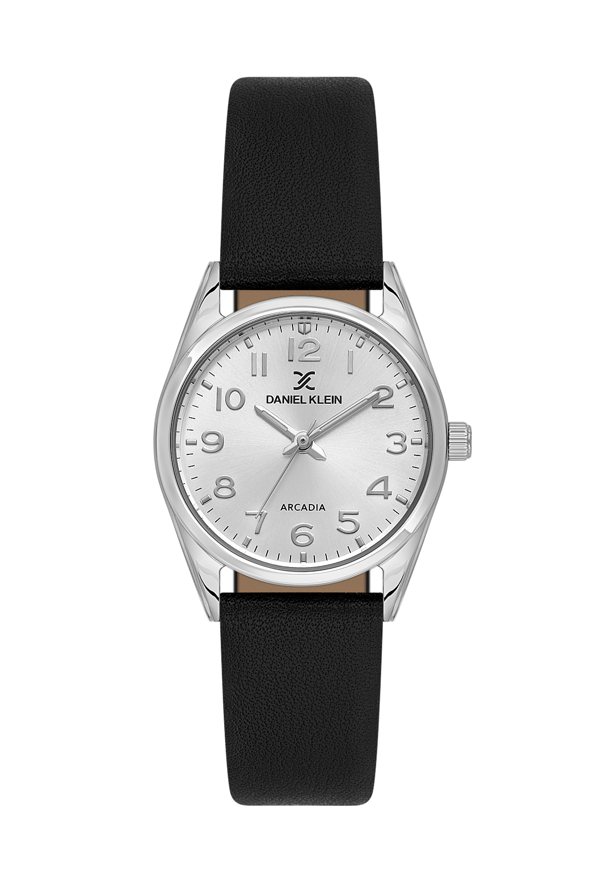 Daniel Klein Silver IP Silver Leather Wrist Watch for Women DK.6.14274-6