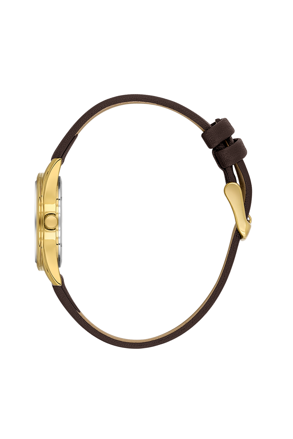 Daniel Klein Silver IP Gold Leather Wrist Watch for Women DK.6.14274-7