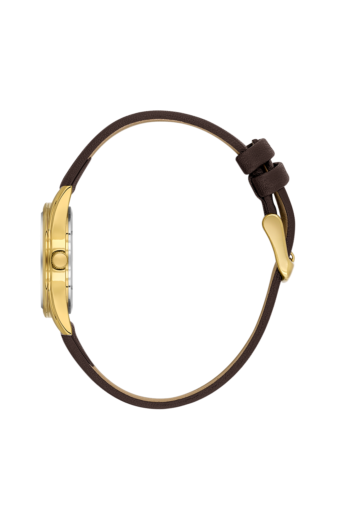 Daniel Klein Silver IP Gold Leather Wrist Watch for Women DK.6.14274-7
