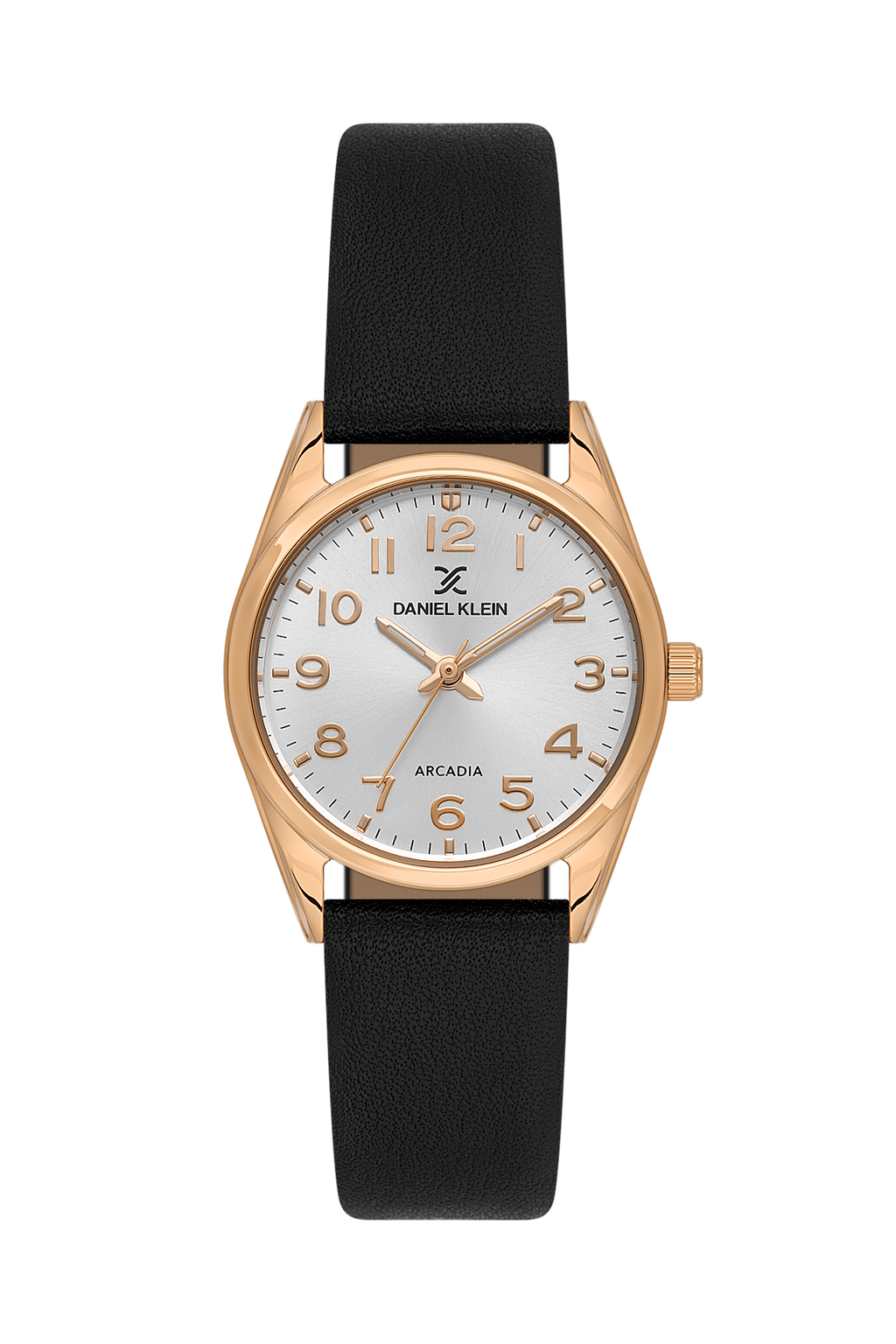 Daniel Klein Silver IP Rosegold Leather Wrist Watch for Women DK.6.14274-8