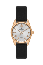 Daniel Klein Silver IP Rosegold Leather Wrist Watch for Women DK.6.14274-8