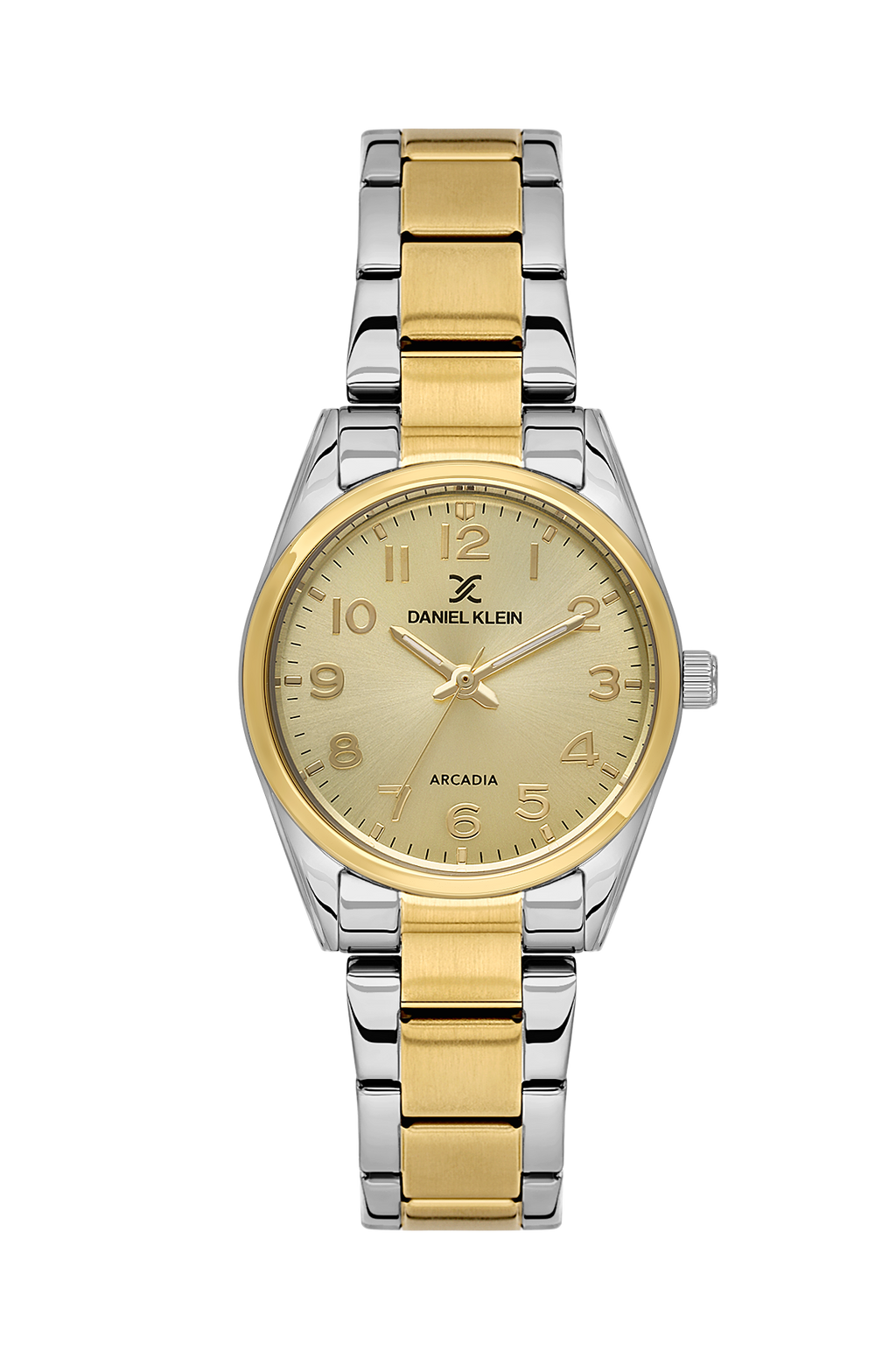 Daniel Klein Light Champagne IP Silver/Gold Wrist Watch for Women DK.6.14275-7