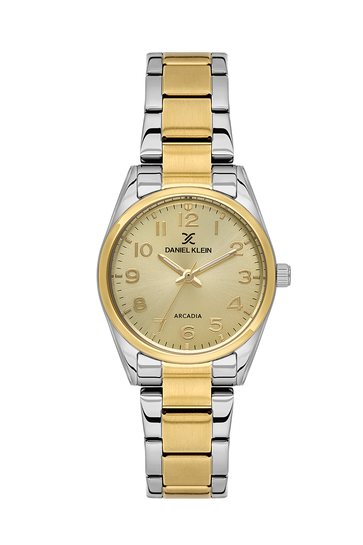 Daniel Klein Light Champagne IP Silver/Gold Wrist Watch for Women DK.6.14275-7