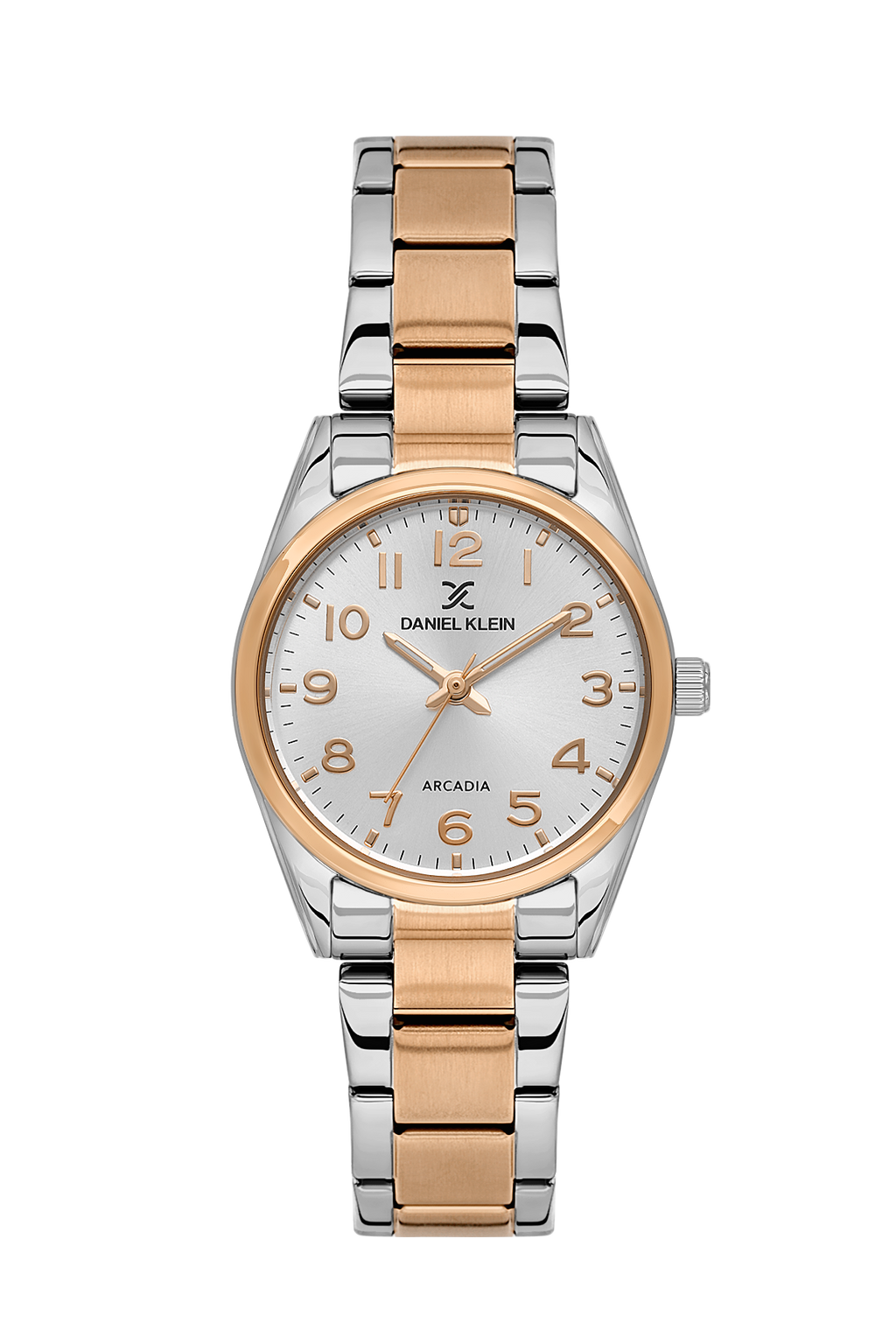 Daniel Klein Silver Pink Rosegold Wrist Watch for Women DK.6.14275-8