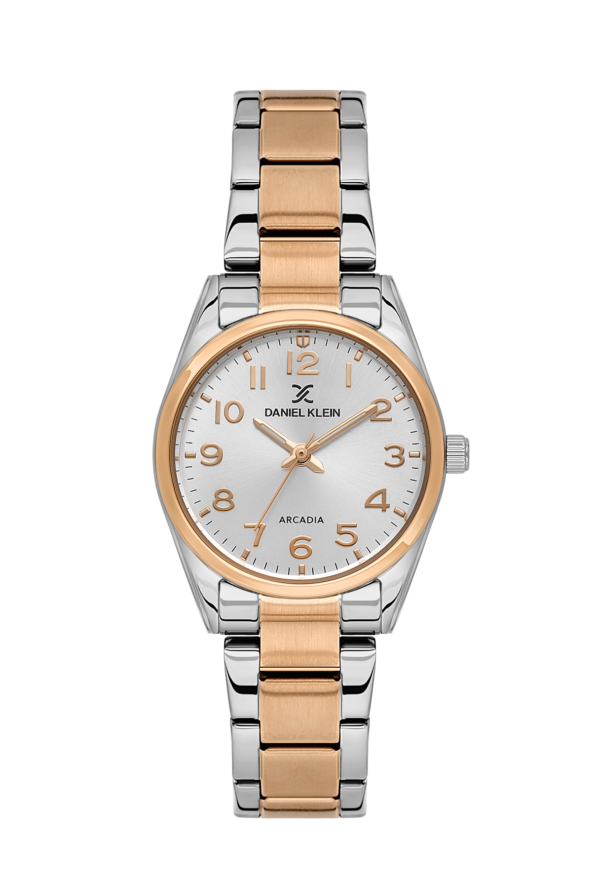 Daniel Klein Silver Pink Rosegold Wrist Watch for Women DK.6.14275-8