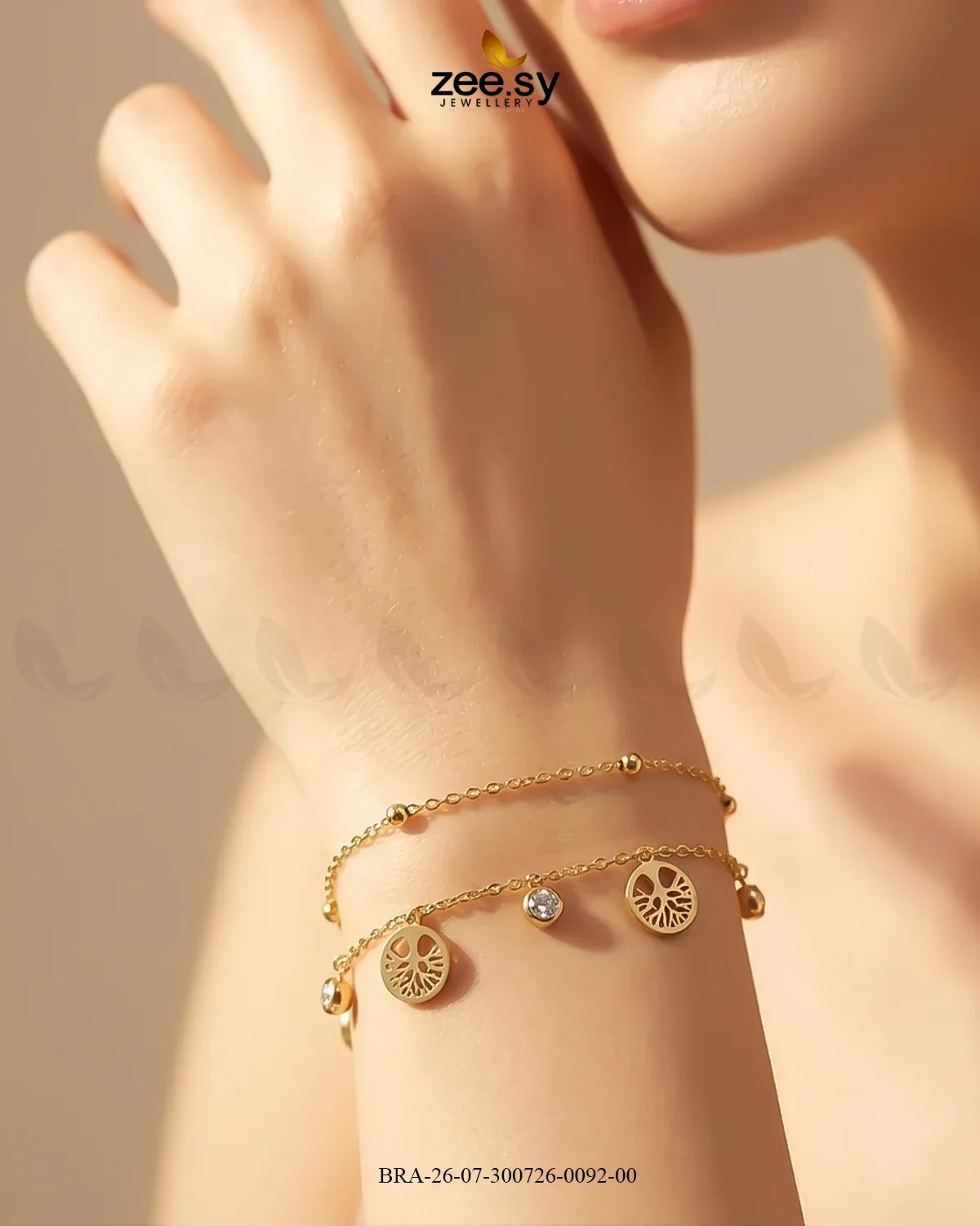 Double Row Tree Medallion Bracelet
