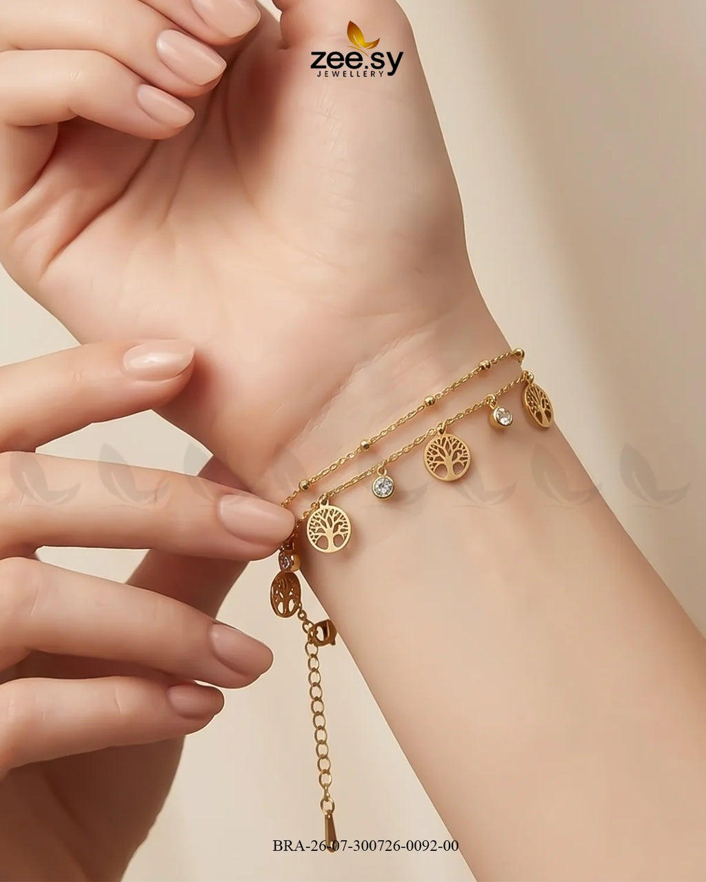Double Row Tree Medallion Bracelet