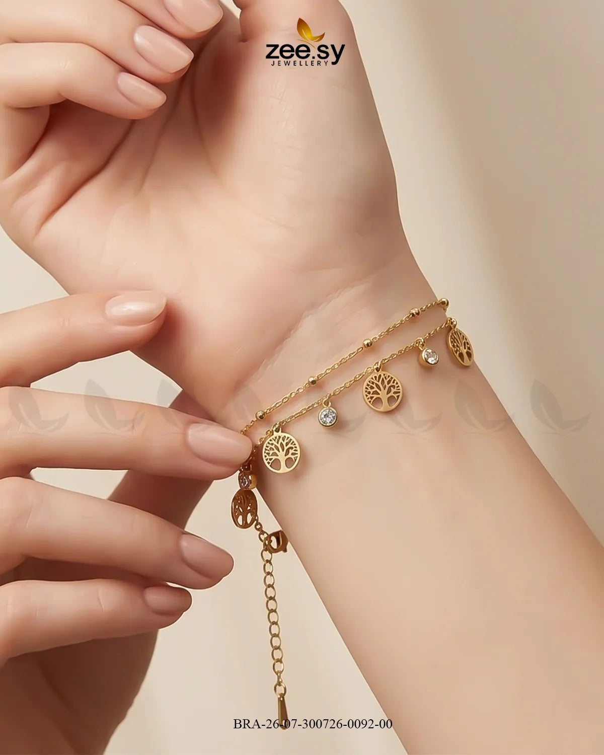 Double Row Tree Medallion Bracelet