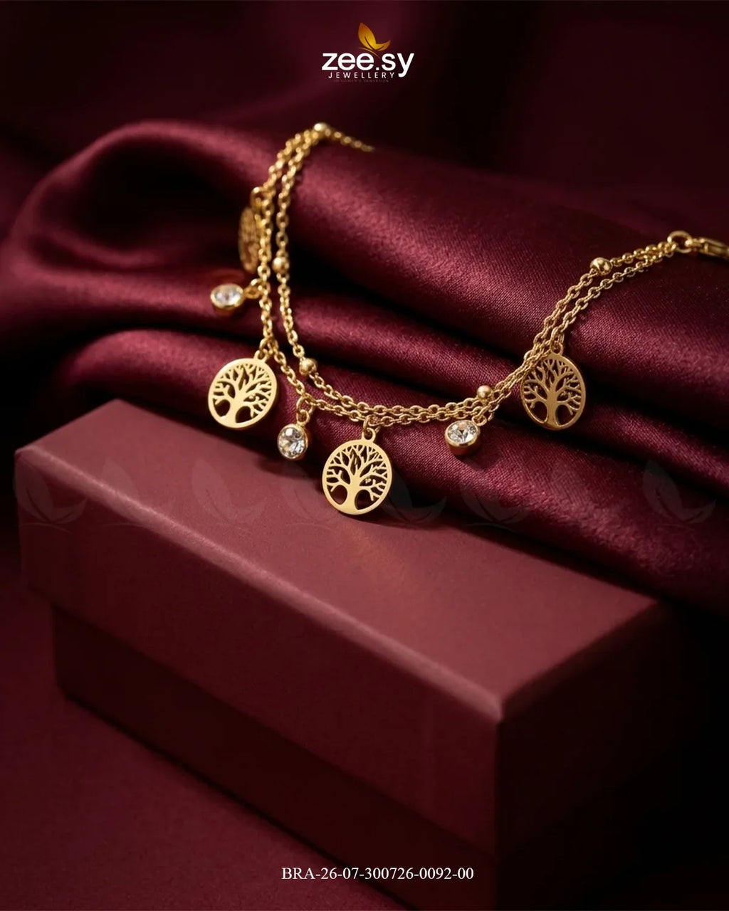 Double Row Tree Medallion Bracelet