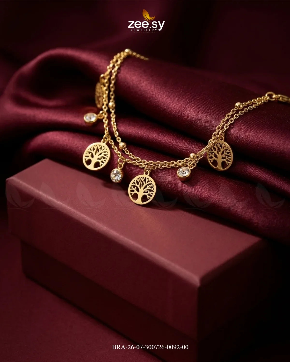 Double Row Tree Medallion Bracelet
