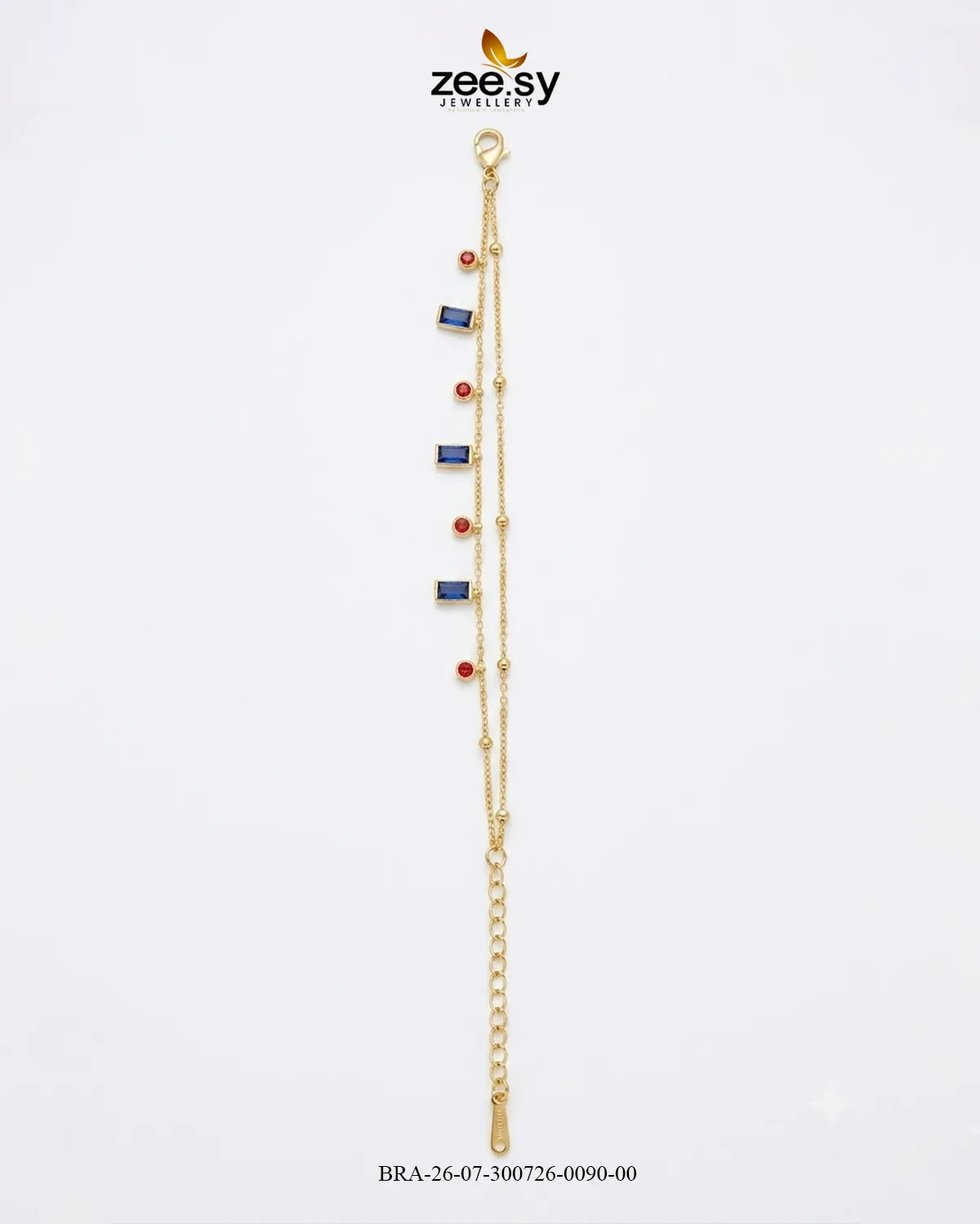 Double Layered Gemstone Drop Bracelet