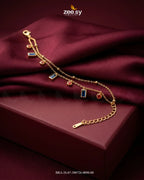 Double Layered Gemstone Drop Bracelet