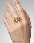 Elegance Curved Bowknot Cocktail Ring